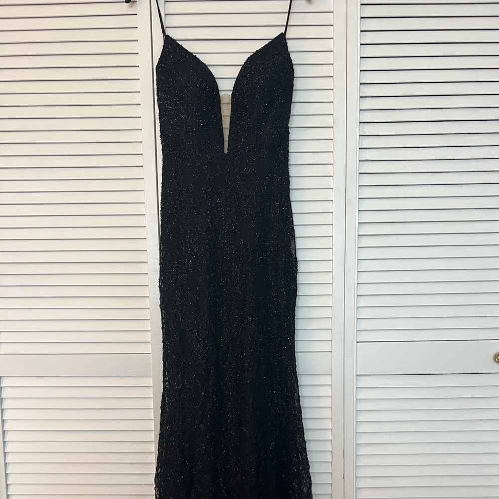 Tarik Ediz long black dress